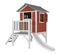 Maison Enfant Beach Lodge Xl En Rouge Avec Toboggan En Blanc   Maison De Jeux En Bois Ffc Pour