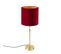 Lampe De Table Or / Laiton Avec Abat-jour En Velours Rouge 25 Cm - Parte