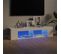 Meuble TV Avec Lumières LED Blanc Brillant 135x39x30 Cm