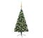 Demi-arbre De Noël Artificiel Pré-éclairé Et Boules Vert 150 Cm